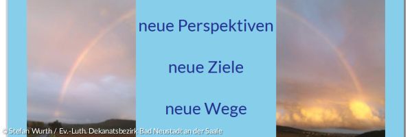 Regenbogen und Motto der Ev. Erwachsenenbildung im Dekanatsbezirk
