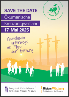 Handzettel mit Terminankündigung der Ökumenischen Kreuzbergwallfahrt am 17.5.2025