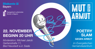 Einladungsplakat zum Poetry-Slam am 22.11.25 in Bad Neustadt